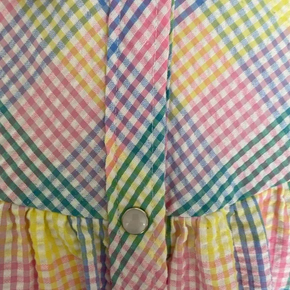 Pastel Plaid Cottagecore Dress Prairie Smock Midi Pockets Vintage Style M - Picture 4 of 9